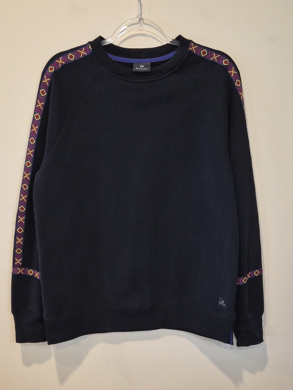 Paul Smith Cotton Unisex Sweatshirt in Black&Purple Size Medium.Made In Bulgaria